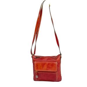 Red Glazed Leather Purse GIANI BERNINI Florentine Crossbody Bag